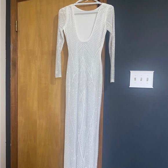 White Rhinestone Dress - Picture 4 of 6